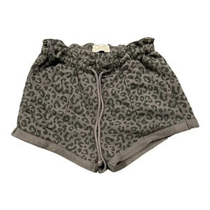 Abercrombie & Fitch Gray Leopard Print Paperbag Sweat Shorts XS